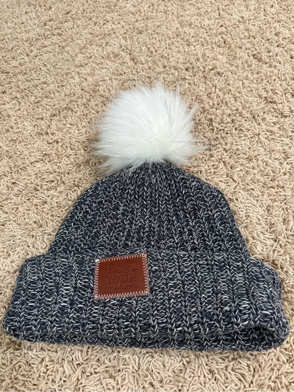 Love Your Melon Black & White Knit Pom Beanie